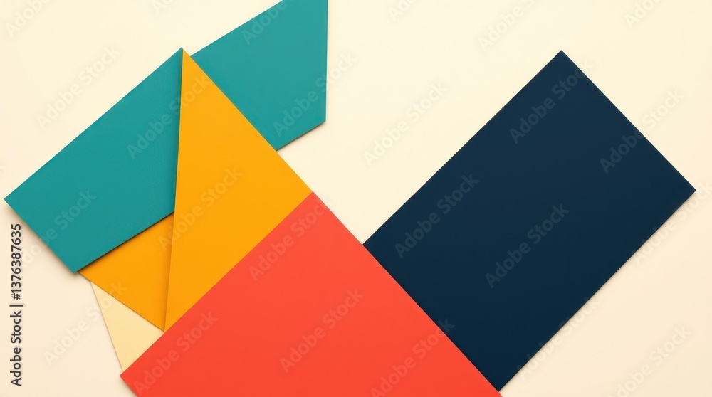 Geometric Paper Shapes Arranged in Creative Composition for Modern Background Geometric Paper Shapes Arranged in Creative Composition for Modern Background