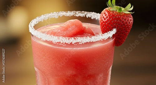 Wallpaper Mural Strawberry frozen margarita with closeup. Torontodigital.ca