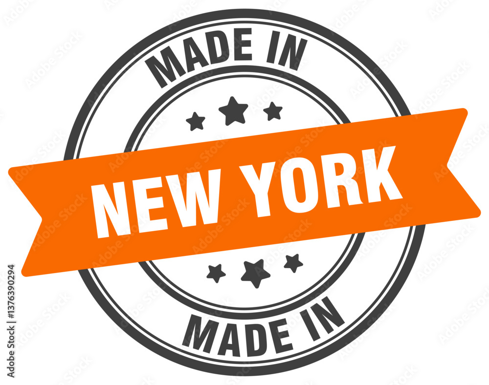 Fototapeta premium Made in New York round sign. Made in New York stamp.