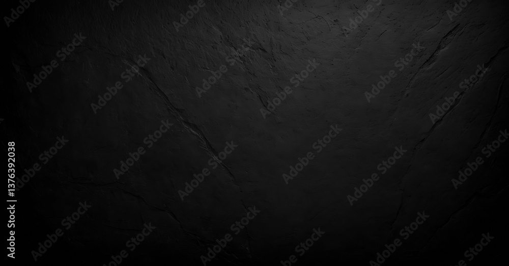 Naklejka premium Blank black texture surface background, dark corners