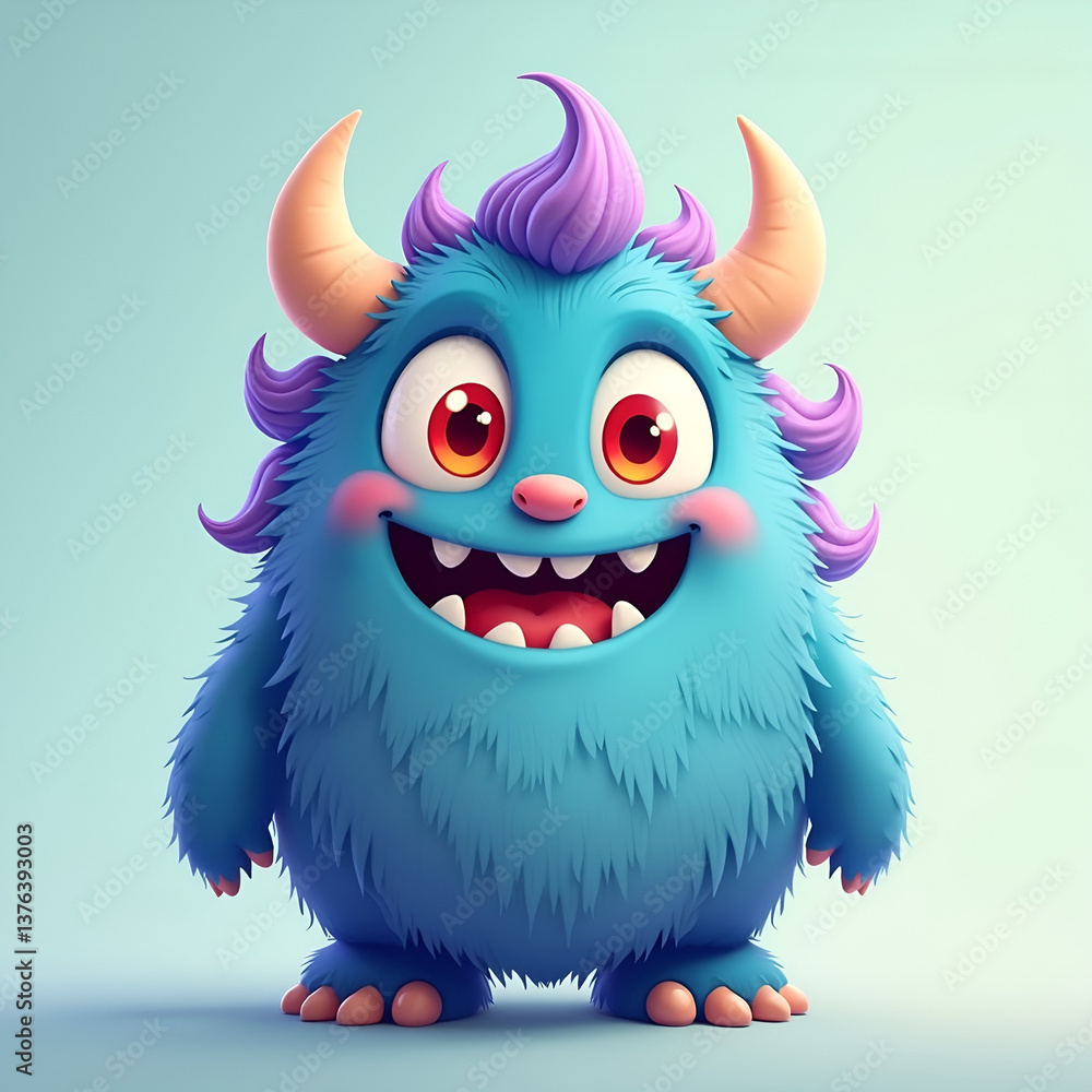 Cute Blue Furry Monster: 3D Cartoon Character with Adorable Fluff
Cute Blue Furry Monster: 3D Cartoon Character with Adorable Fluff
