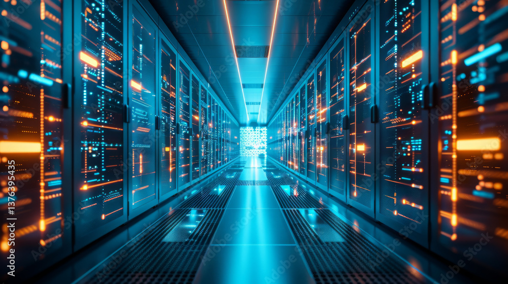 Obraz premium Futuristic Data Center