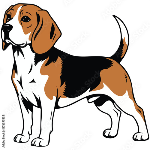 Adorable Cute beagle dog vector illustration dog Vector Dog illustration