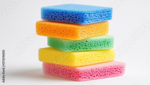Colorful sponges stacked (5)