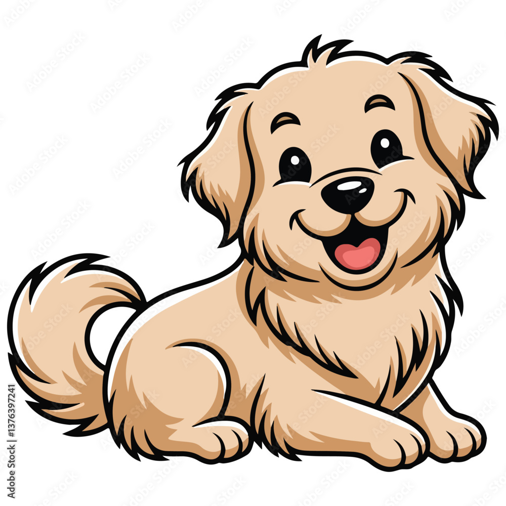 Fototapeta premium Adorable Golden Dog Vector happy Dog vector illustration art