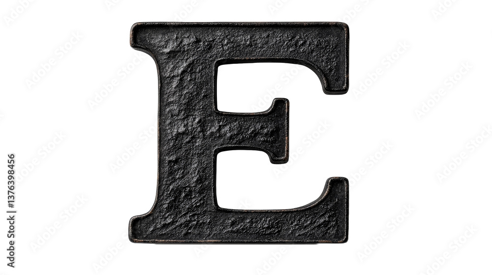 Bold letter E in black with a transparent background for design use Bold letter E in black with a transparent background for design use