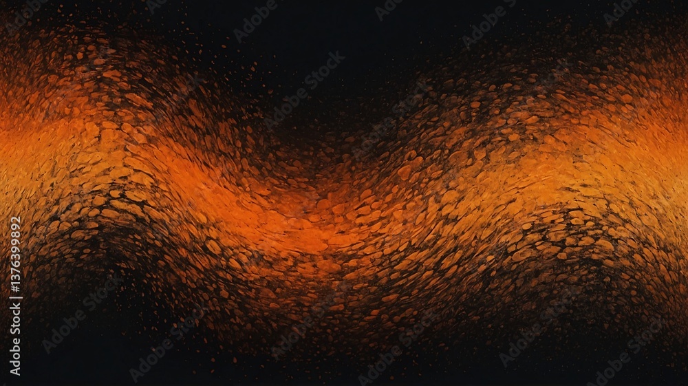 Fototapeta premium Abstract art featuring swirling patterns in vibrant orange and dark hues, evoking energy and movement.