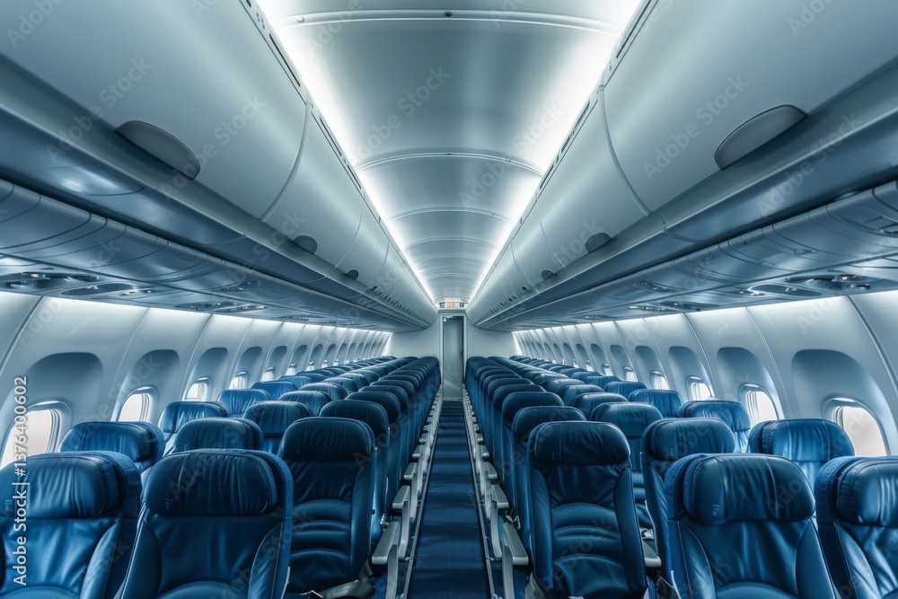 Obraz premium Interior of a empty commercial plane