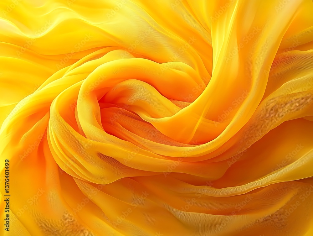 Yellow fabric folds close-up Yellow fabric folds close-up