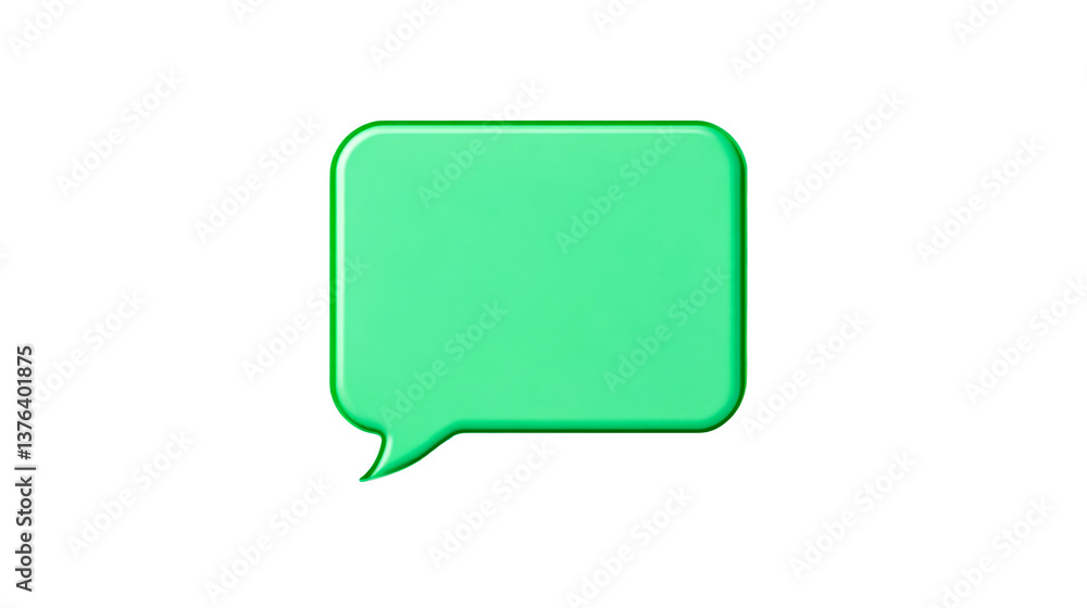 Green speech bubble with rounded corners on transparent background Green speech bubble with rounded corners on transparent background