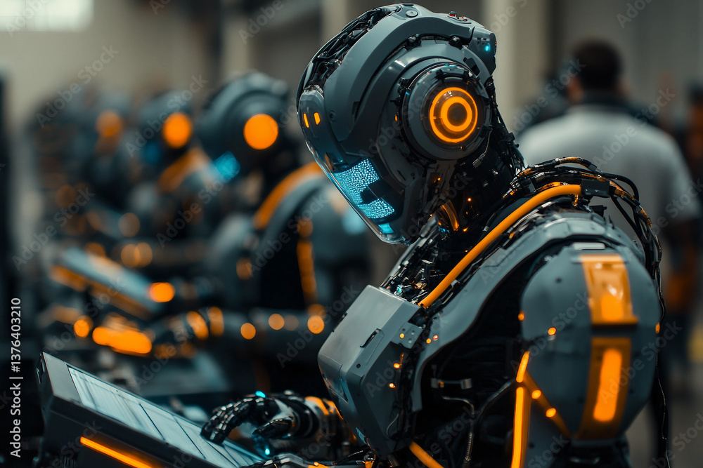 A humanoid robot future of manufacturing AI generative A humanoid robot future of manufacturing AI generative