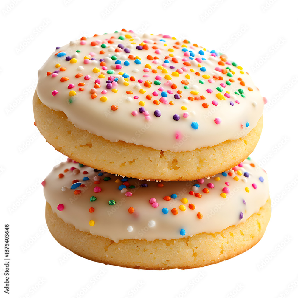 Chocolate Dipped Cookies with Colorful Sprinkles Isolated on Transparent Background Chocolate Dipped Cookies with Colorful Sprinkles Isolated on Transparent Background
