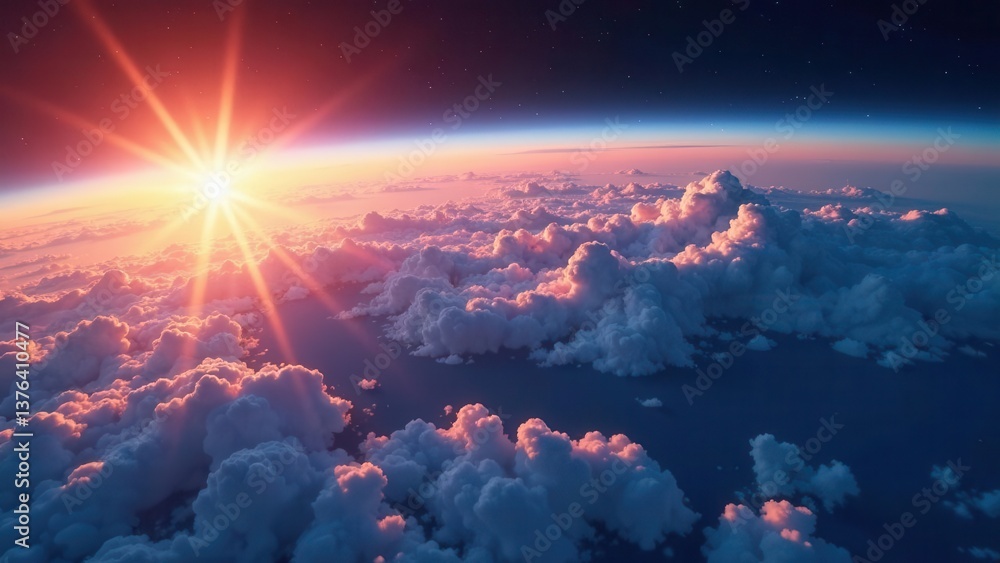 A breathtaking sunrise paints the sky with vibrant hues, casting a warm glow upon a boundless expanse of fluffy clouds that stretch to the horizon, a celestial seascape of serene beauty A breathtaking sunrise paints the sky with vibrant hues, casting a warm glow upon a boundless expanse of fluffy clouds that stretch to the horizon, a celestial seascape of serene beauty