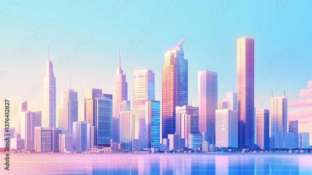 Fototapeta premium modern city skyline