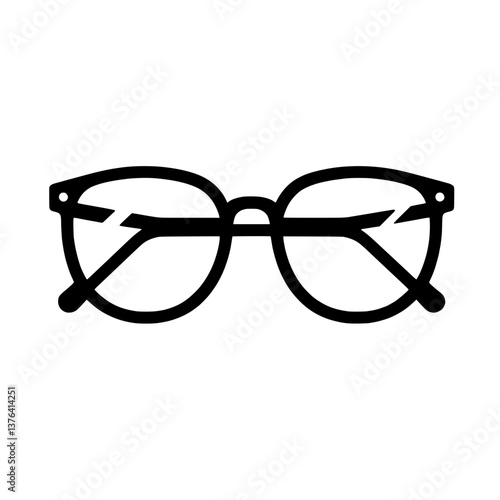 Stylish eyeglasses in black outline on transparent background designed for fashion-forward individuals looking for trendy eyewear