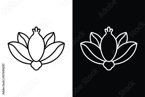 Cloves Spices Vector Icon. Outline Logo in Black & White