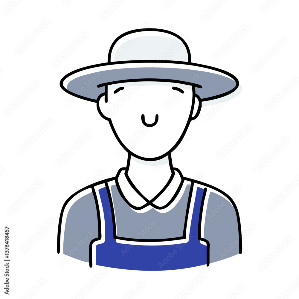 Farmer wearing hat and overalls Farmer wearing hat and overalls