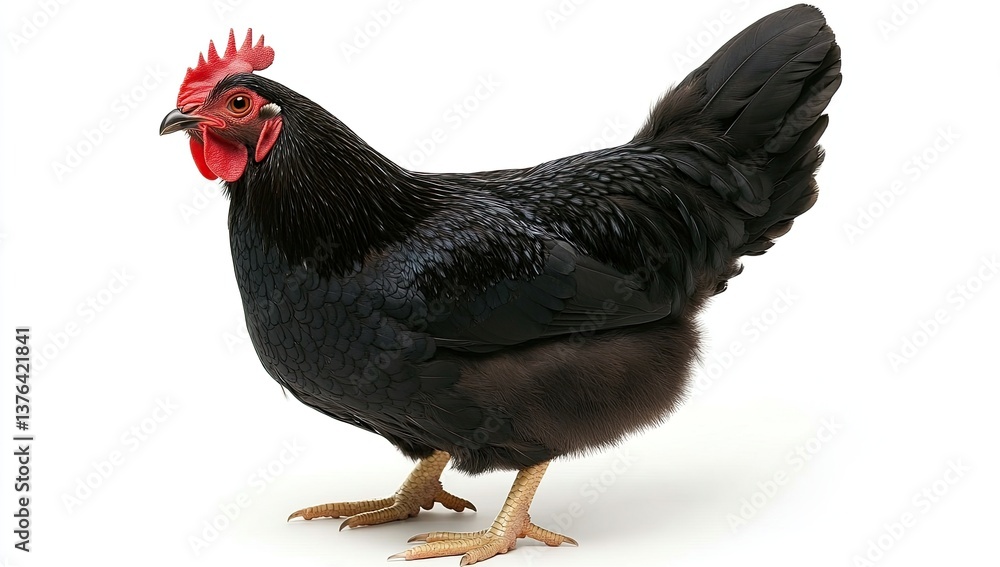 Fototapeta premium Dark fowl on white background