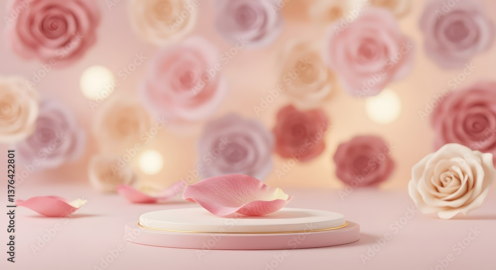 Pink Rose Petal Product Display. Pink Rose Petal Product Display.