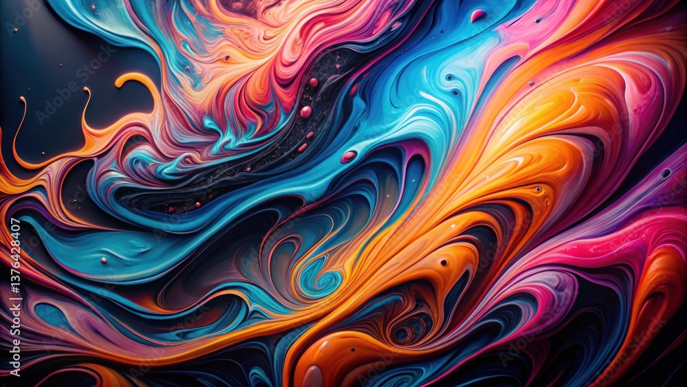 Fototapeta premium Abstract Swirling Vibrant Hues A Symphony of Color and Motion in Fluid Dynamics