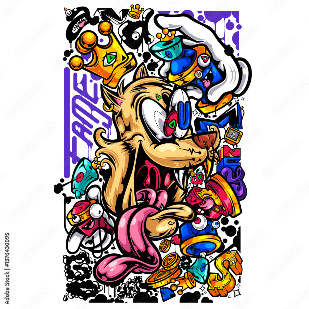 graphic tshirt design urban animal style grafifiti fame and money
graphic tshirt design urban animal style grafifiti fame and money