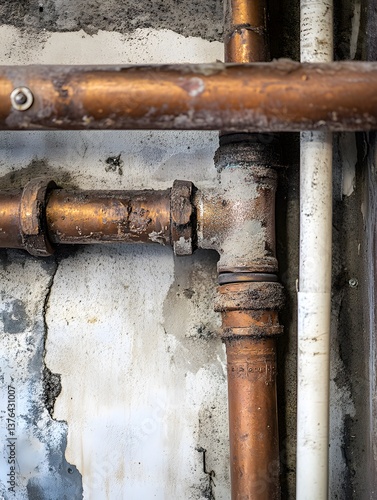 Copper Plumbing Pipes for Home Repair and Renovation - Industrial and Vintage Style Pipework Solutions