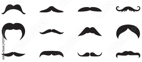 set of mustaches. Set of mustache icon vector. Different mustache collection. mustache pack collection