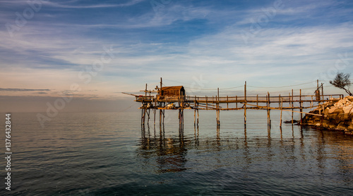 Tableau sur toile Termoli, Molise. The Walk of the Trabucchi. Ancient Trabucco 2025