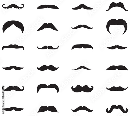 set of mustaches. set of mustache vector. set of mustache