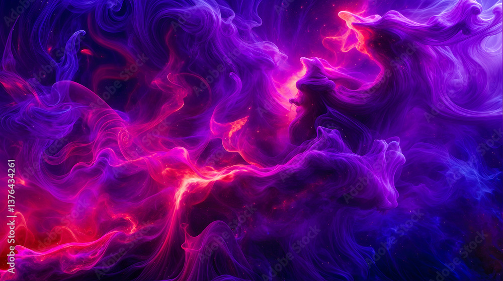 Vivid magenta and purple smoke swirls, creating a mesmerizing and vibrant abstract background. Vivid magenta and purple smoke swirls, creating a mesmerizing and vibrant abstract background.