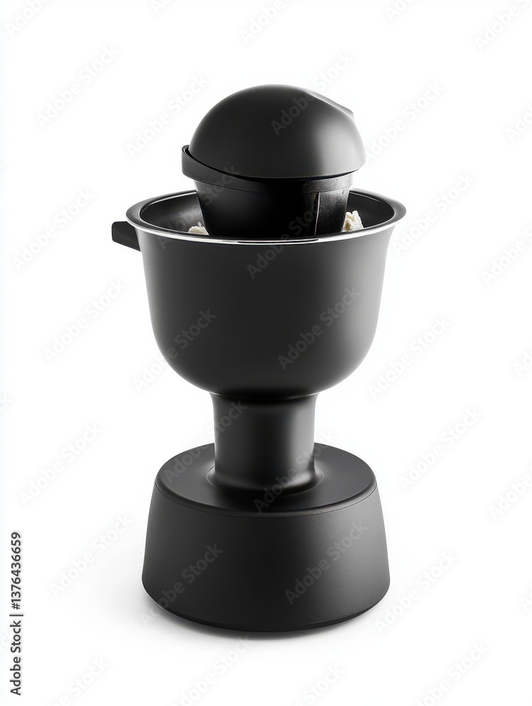 Black Modern Citrus Juicer on White Background Black Modern Citrus Juicer on White Background