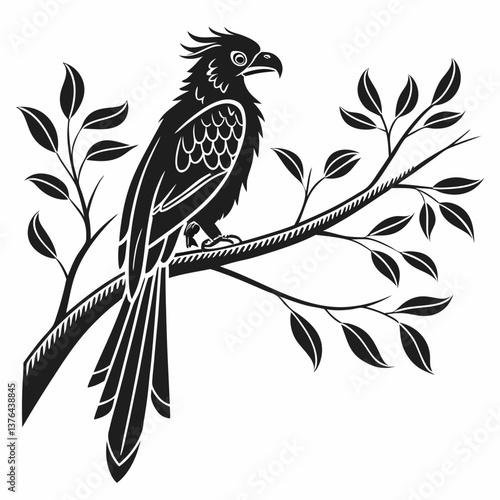 resplendent quetzal black silhouette vector