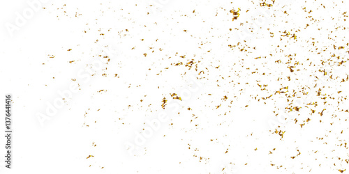 Vector gold particles confetti glitter on transparent background.  Gold sparks and doted golden glitter special light effect celebration background. 