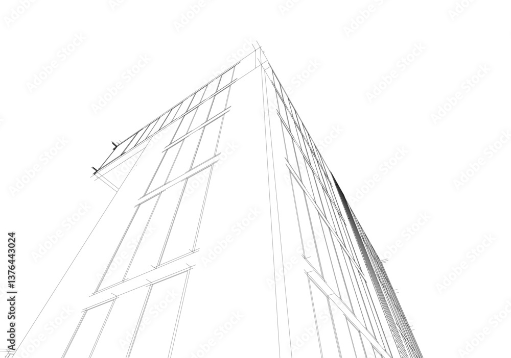 Fototapeta premium 3d rendering of a modern building