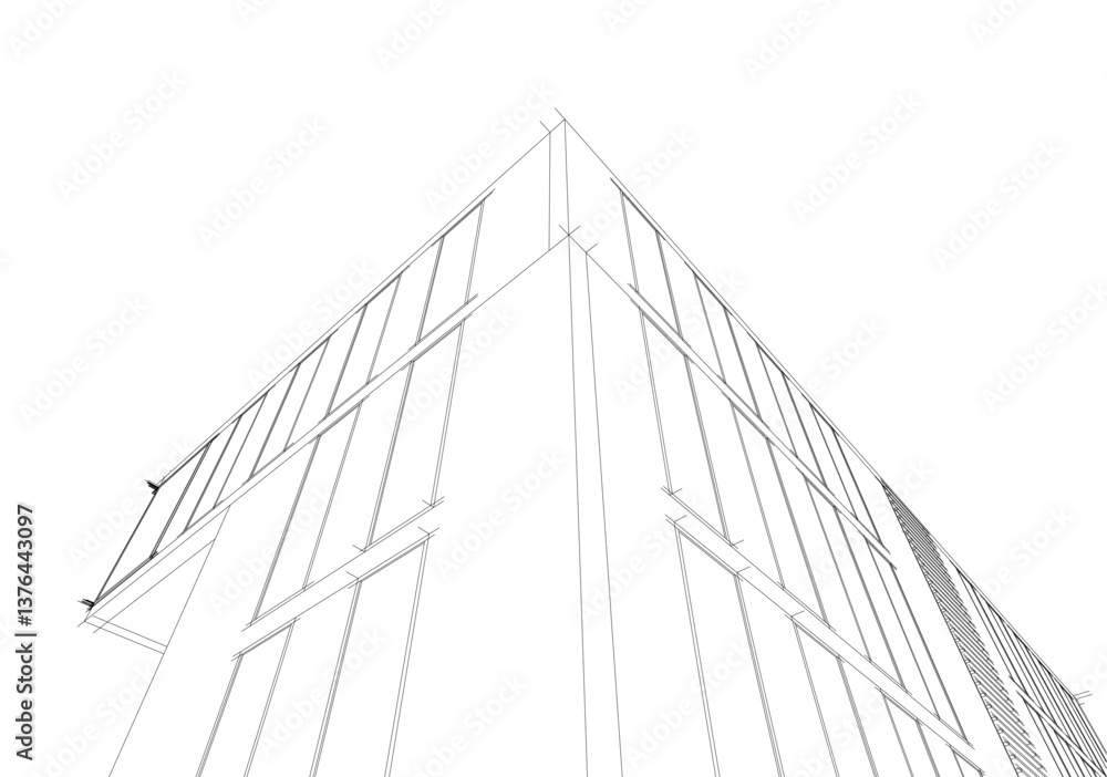 Fototapeta premium 3d rendering of a modern building