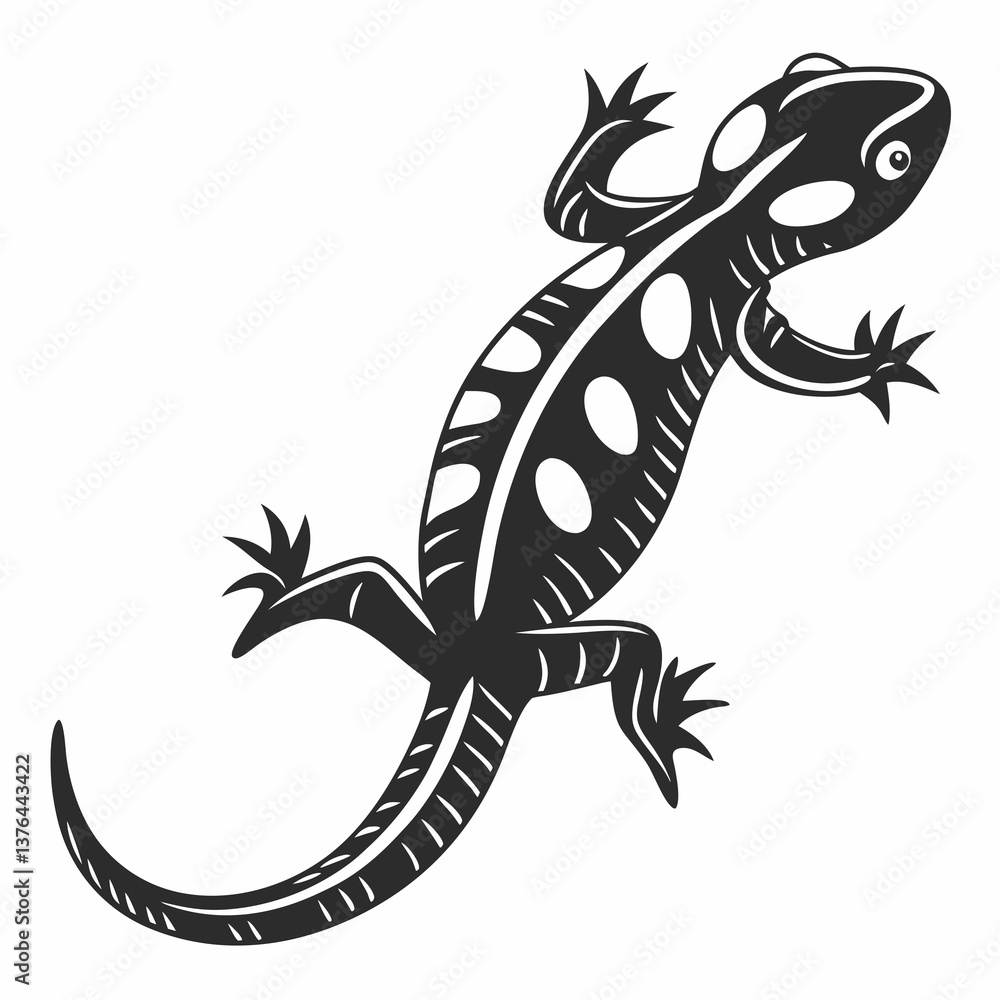 Fototapeta premium salamander black silhouette icon vector