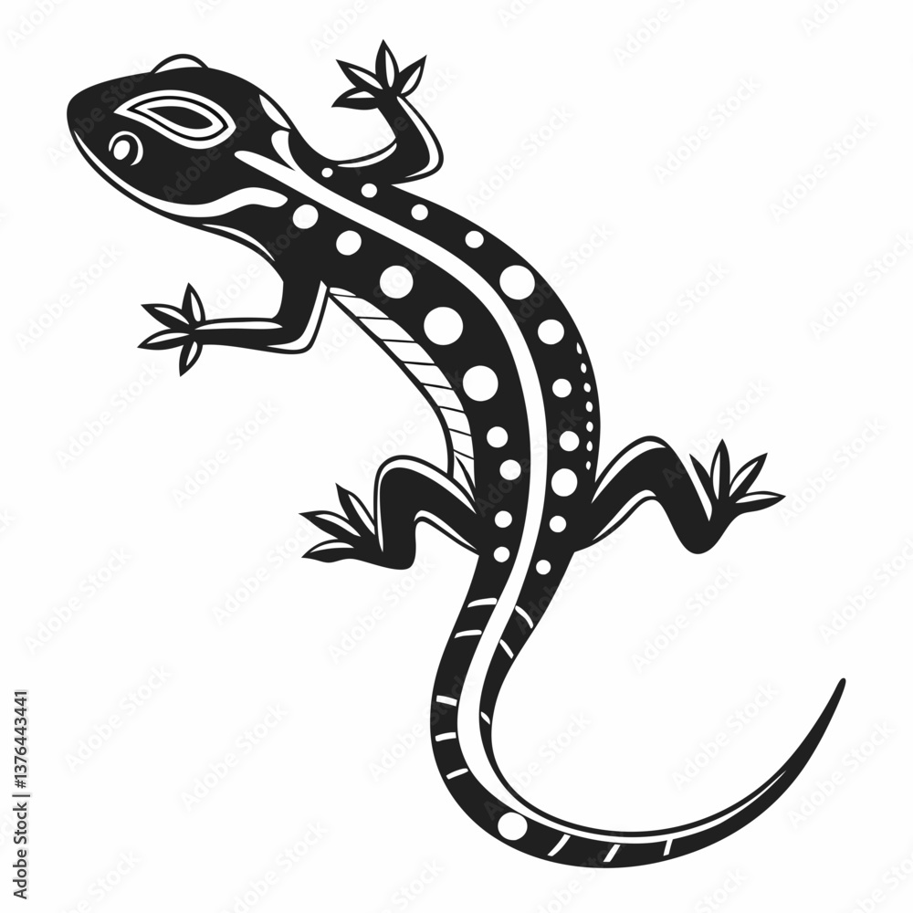 Fototapeta premium salamander black silhouette icon vector