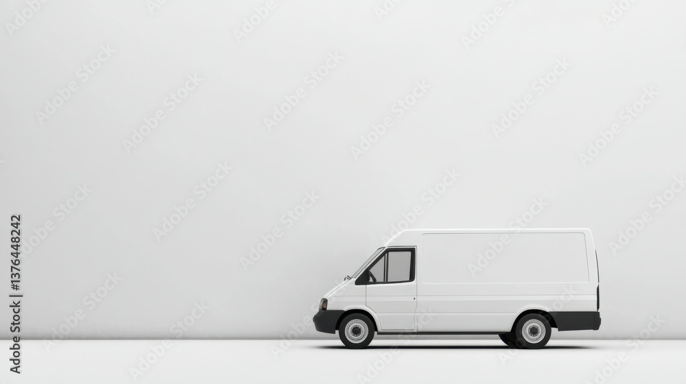 White delivery van on a white background White delivery van on a white background