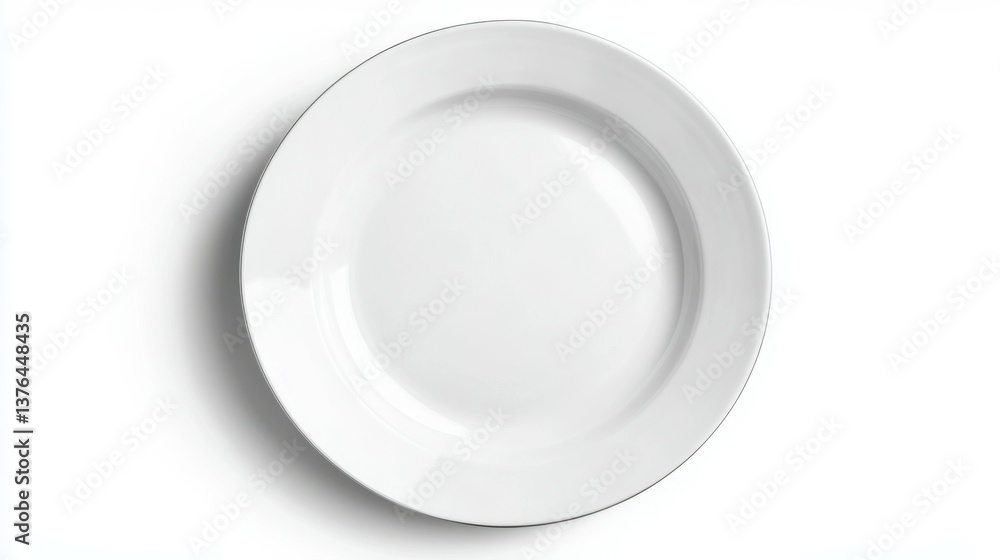 Empty ceramic round plate isolated on white background. View from above. Empty ceramic round plate isolated on white background. View from above.