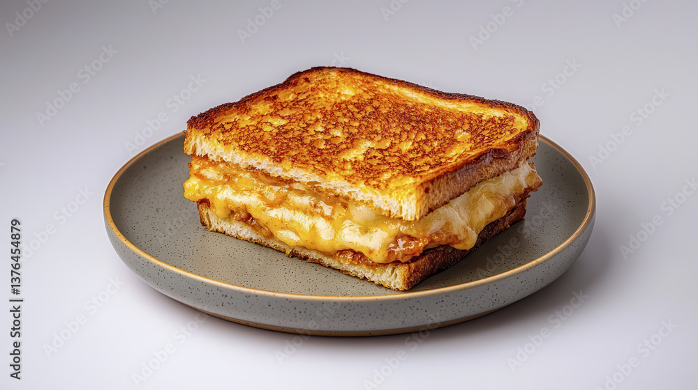 Delicious croque monsieur sandwich with melted cheese and crispy bread Delicious croque monsieur sandwich with melted cheese and crispy bread