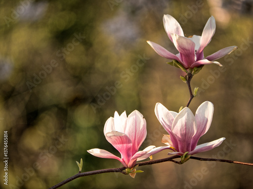 Obraz na płótnie Magnolia tree in bloom in early spring w salonie