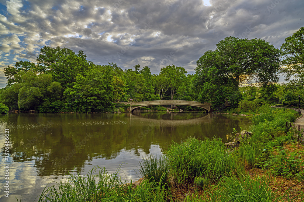 Bow bridge in spring