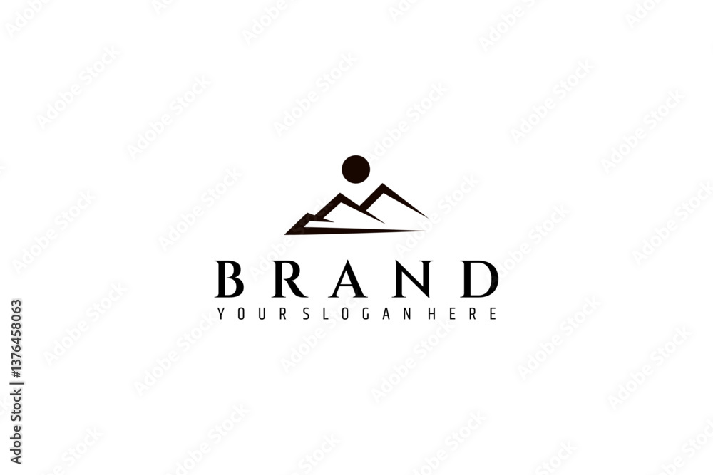 Fototapeta premium mountain logo with simple flat design