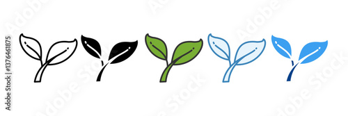 Plant  Icon Set Multiple Style Collection