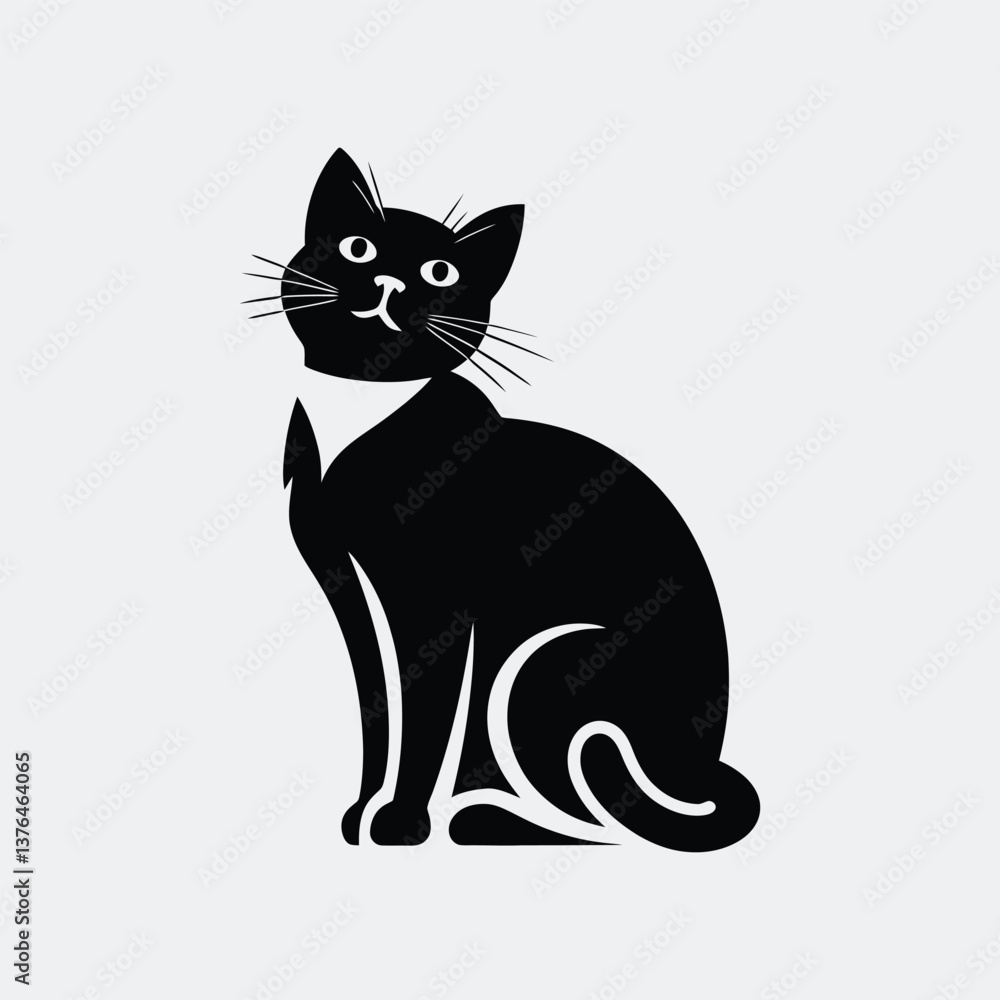 Fototapeta premium Cat vector, cat logo, silhouette cat vector