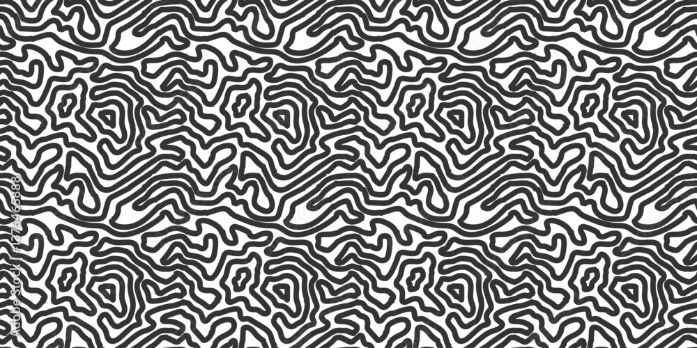 Fototapeta premium Seamless pattern of abstract labyrinth stripes. Vector illustration.
