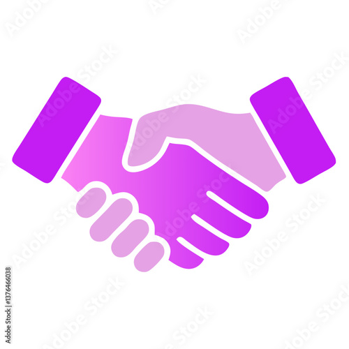 Stylized handshake icon with gradient colors for partnership and agreement