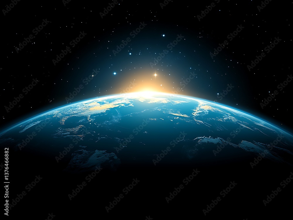 Obraz premium Sunrise Earth Space View. (2)