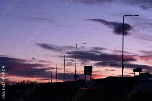 sunset in the city
