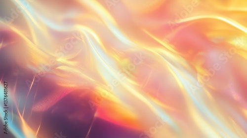 Abstract texture with flowing light lines and warm iridescent hues